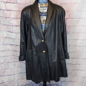 WILSON'S leather black vintage jacket size small